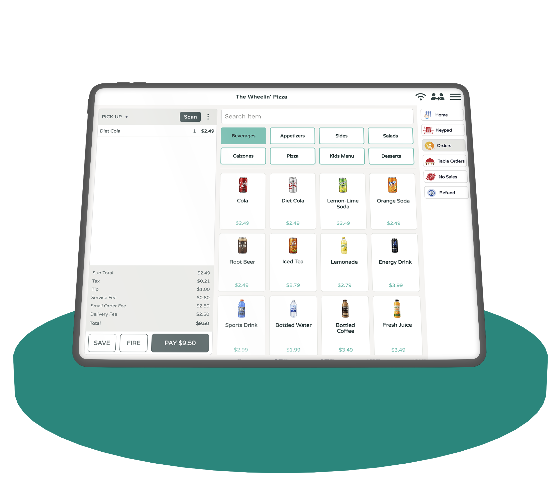 Modisoft touchscreen POS ordering system